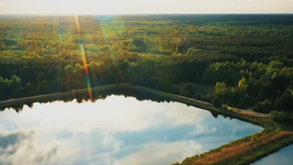 Aerial View Retention Basins Wet Pond Wet Detention Basin Or Stormwater Management Pond