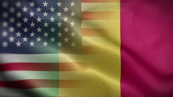 USA Mali Flag Loop Background 4K