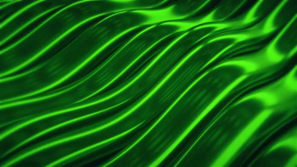 Wavy 3d Green Metalic Lines