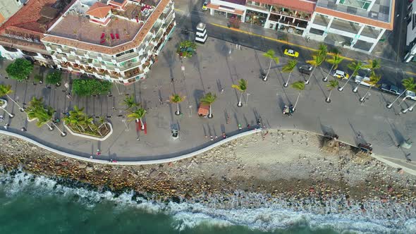 People Walking on the Malecon of Puerto Vallarta