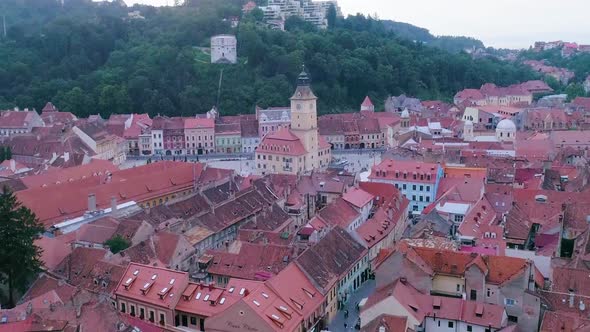 Brasov city in Romania on a sunny morning.