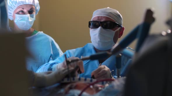 Surgeons in the Operating Room with a Patient