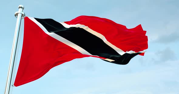 Trinidad And Tobago  Flag Waving  Loop  4 K