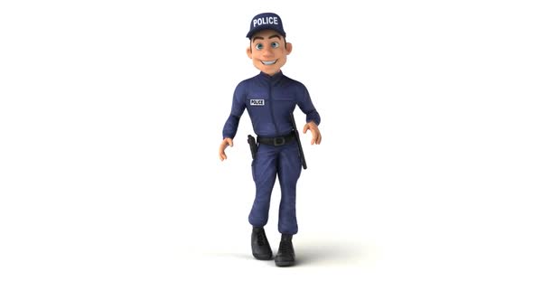 Fun 3D cartoon Policeman dancing