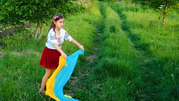 Patriot Child with Ukrainian Flag