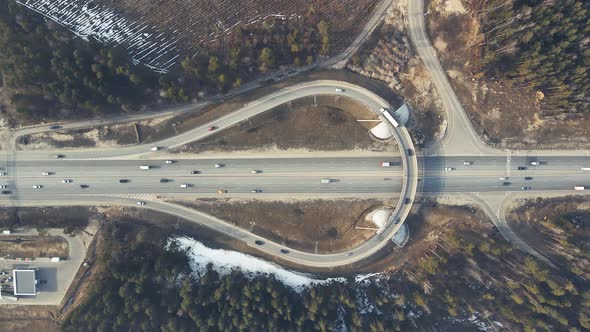 Traffic Roundabout Aerial View