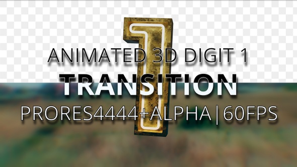 Animated digit 1 transition UHD 60fps