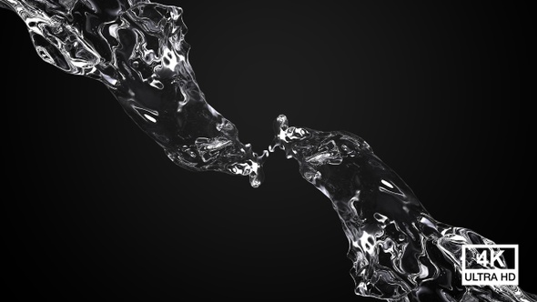 Two Streams Of Water Flow Crossing 4K alt