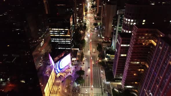 Cityscape aerial landscape of downtown Sao Paulo Brazil. Landmark city.