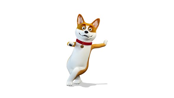 Speaking Cartoon Dog on White Background