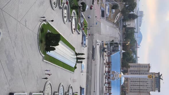 Vertical Video of the Center of Kyiv Ukraine