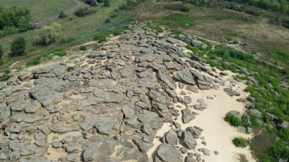 Panoramic Drone View of Archaeological Site