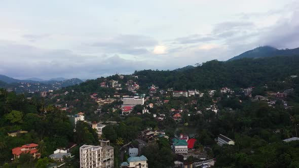 Panoramic View of Kandy City in Sri Lanka