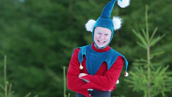 Christmas elf laughing