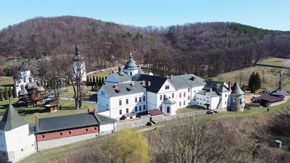 Krehiv Monastery Aerial View Drone, Ukraine