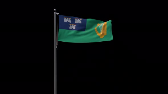 Dublin City Flag With Alpha 4K