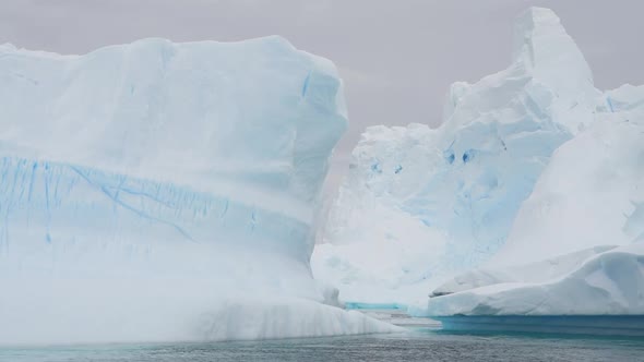 Beautiful View of Icebergs in Antarctica