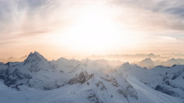 Aerial View of Canadian Rocky Mountain Landscape