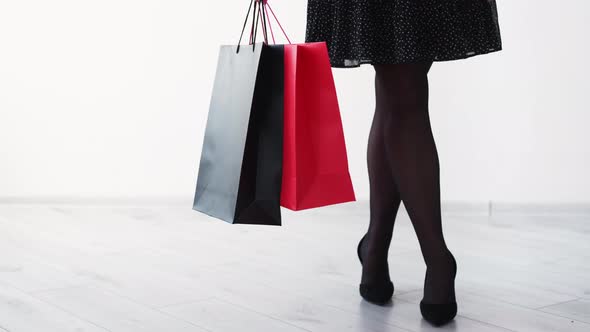 Black Friday Sale Fashion Shopping Woman Legs Bags