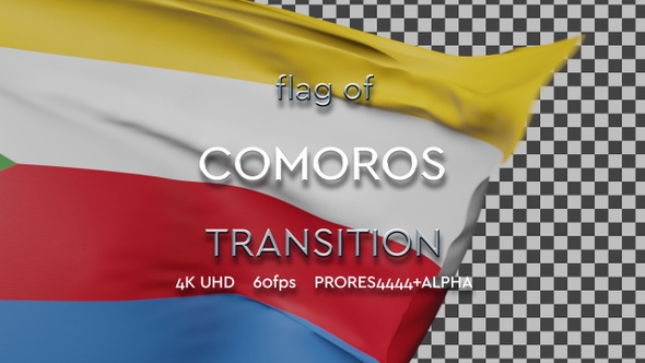 Flag of Comoros Transition | UHD | 60fps