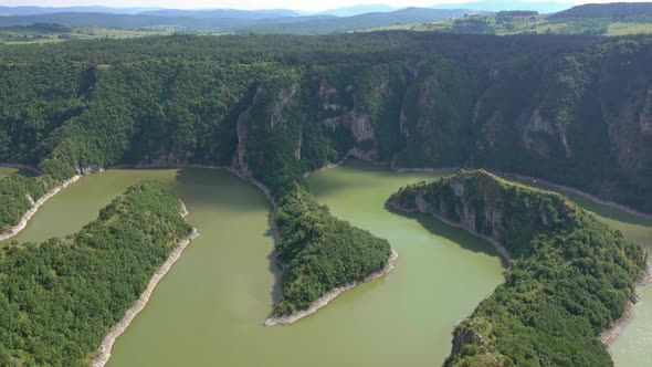 Meanders at Rocky River Uvac Gorge in Serbia