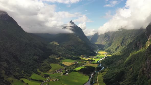 Aerial Footage Beautiful Nature Norway.