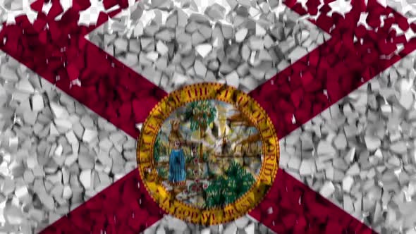 Florida State Flag Breaking Rocks Transition