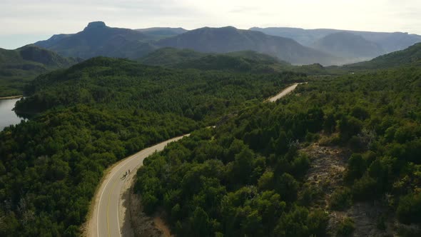 Road in mountain valley, Patagonia, Chile