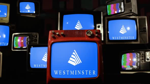 Flag of Westminster, Colorado, on Retro TVs.