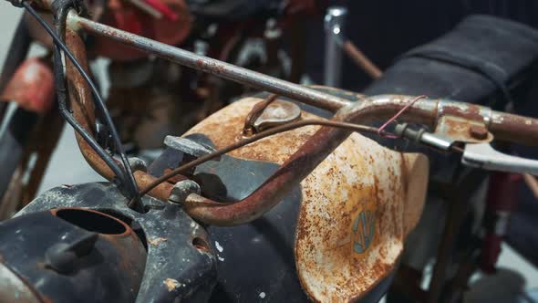 View of Old Rusty Motorbike