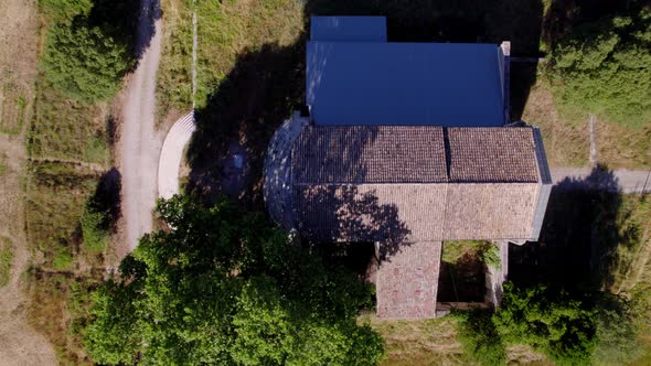 Beautiful house in the south of France, Birds eye perspective.