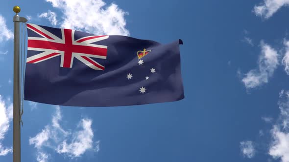 Victoria Flag (Australia) On Flagpole