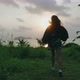 Cute Asian Girl in Kimono Running to Beach at Sunset in Slow Motion Thailand - VideoHive Item for Sale