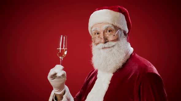 Santa Claus with Champagne Glass