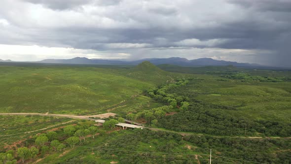 Sierra Vista Arizona, picturesque landscape and valley, aerial view