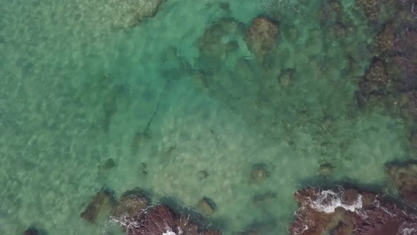 Israel Blue Water Reef - Aerial Drone Shot