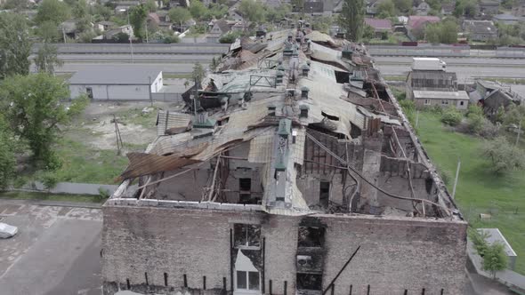 Ukraine  Building Destroyed By the War in Stoyanka Bucha District