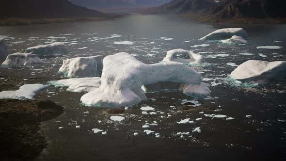 Ice Icebergs in Greenland at Summer