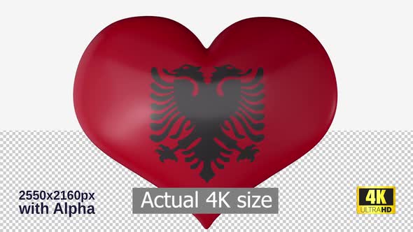 Albania Flag Heart Spinning