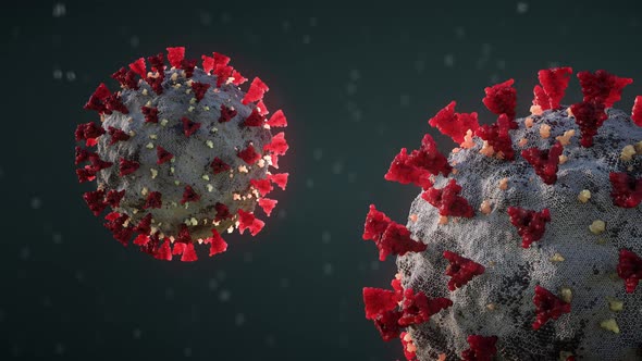 Coronavirus COVID-19. Virus cell macro 3d animation rendering