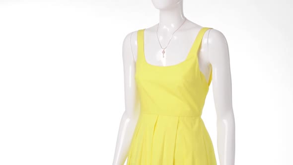Casual Yellow Dress on Mannequin