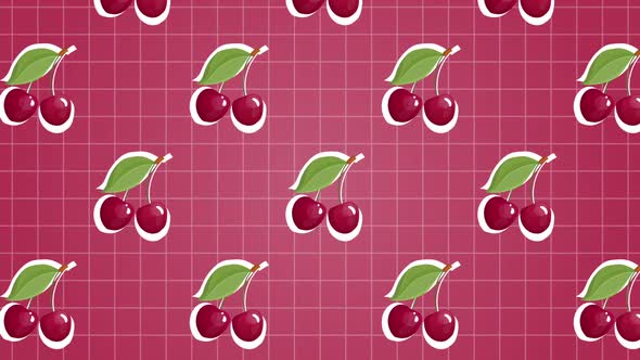 Cherry Fruits Food Animation Background