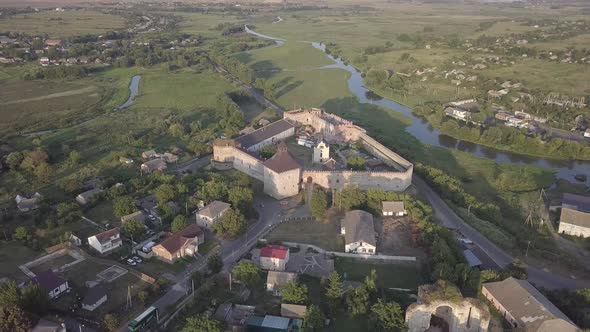 Ruined Medzhybizh Castle Situated at Southern Bug Rivers, Ukraine