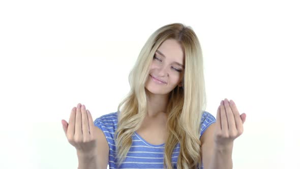 Invitation Gesture by Woman , Inviting