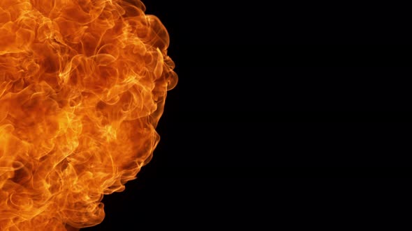 Super Slow Motion Shot of Side Flame Explosion at 1000Fps