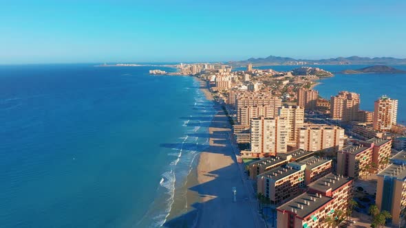 Aerial View. La Manga Peninsula Spain, Cartagena, Murcia