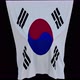 The piece of cloth falls with the flag of the State of Korea to cover the product - VideoHive Item for Sale