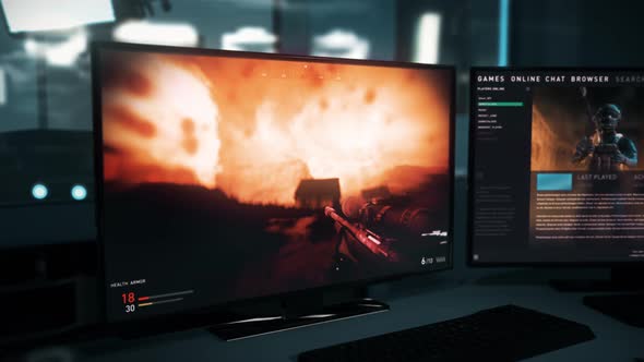 Using a heavy military sniper rifle in the complex mission in the computer game alt