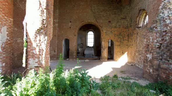 Inside in old ruined church