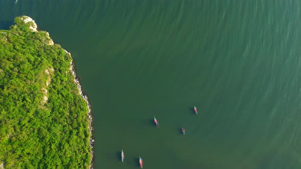 4K aerial view from a drone. Tropical seas and coasts